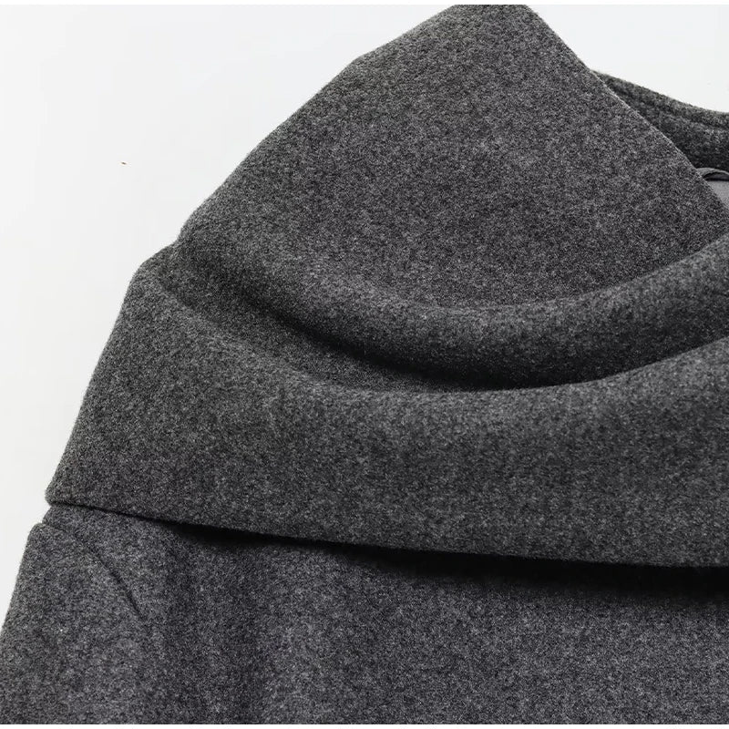 Classic Long Trench Coat With Detachable Scarf for Women