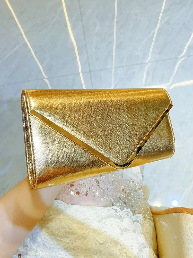 New Women's Envelope Evening Clutch Handbags Elegant Square Bridal Clutch Party Prom Wedding Purse Clutch Shoulder Bags Wallet
