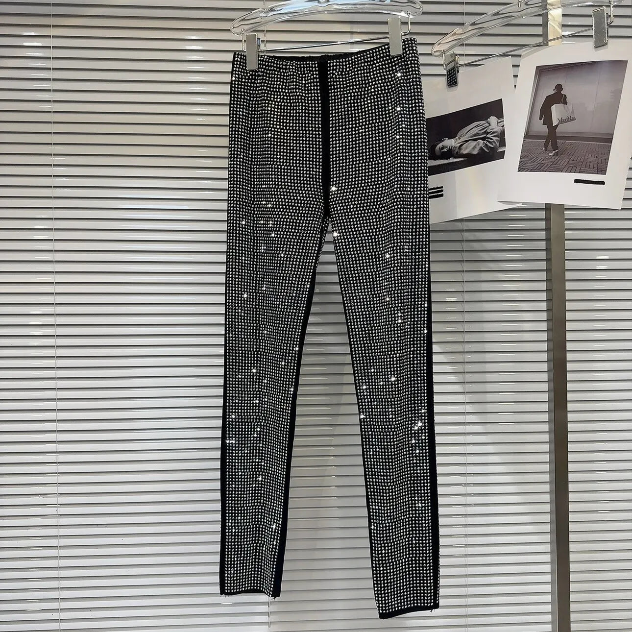 Blingbling Full Diamonds Hot Drilling Slimming Bottom Pants New Spring Autumn Spice Girls Ankle-length Skinny Women Leggings