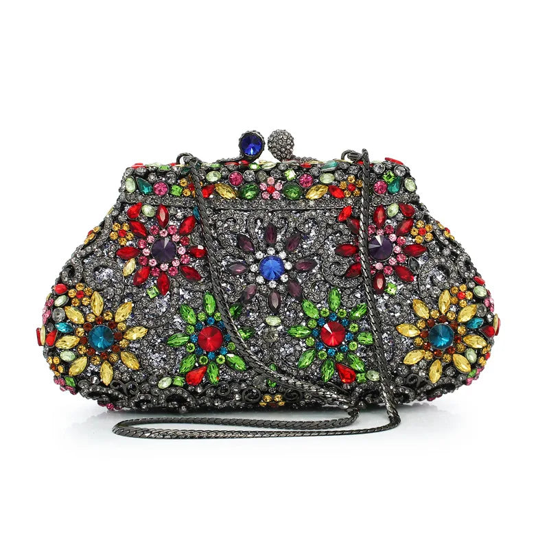 Rhinestone Chain Mini Evening Clutch Handbag for Women