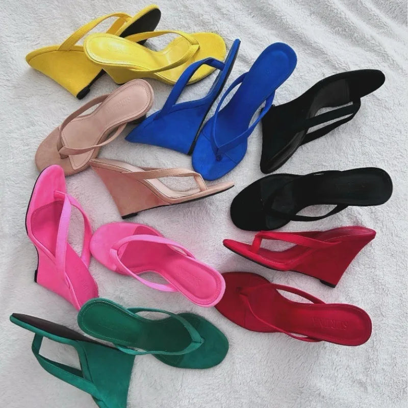 Comfortable Candy Color High Wedge Sandals For Women