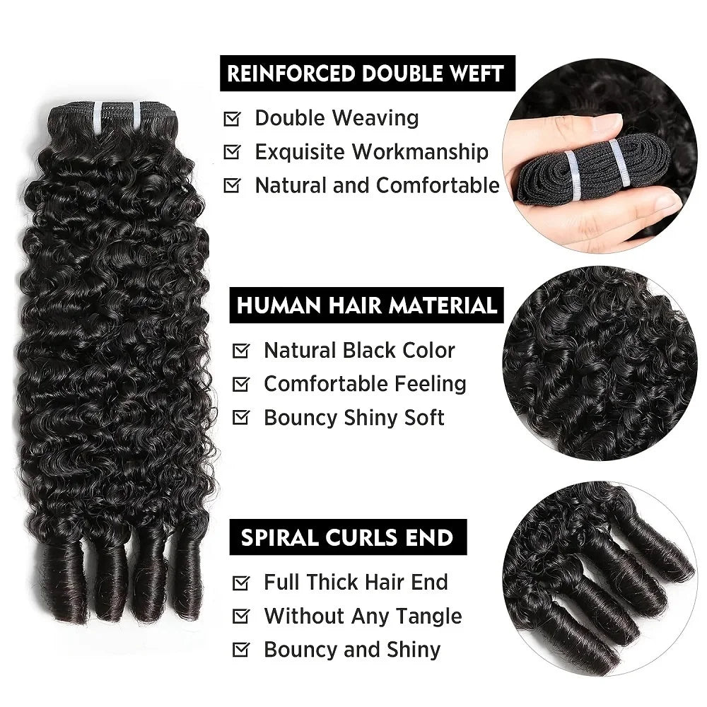 Burmese Curly Knotless Crochet Hair Extensions for Women