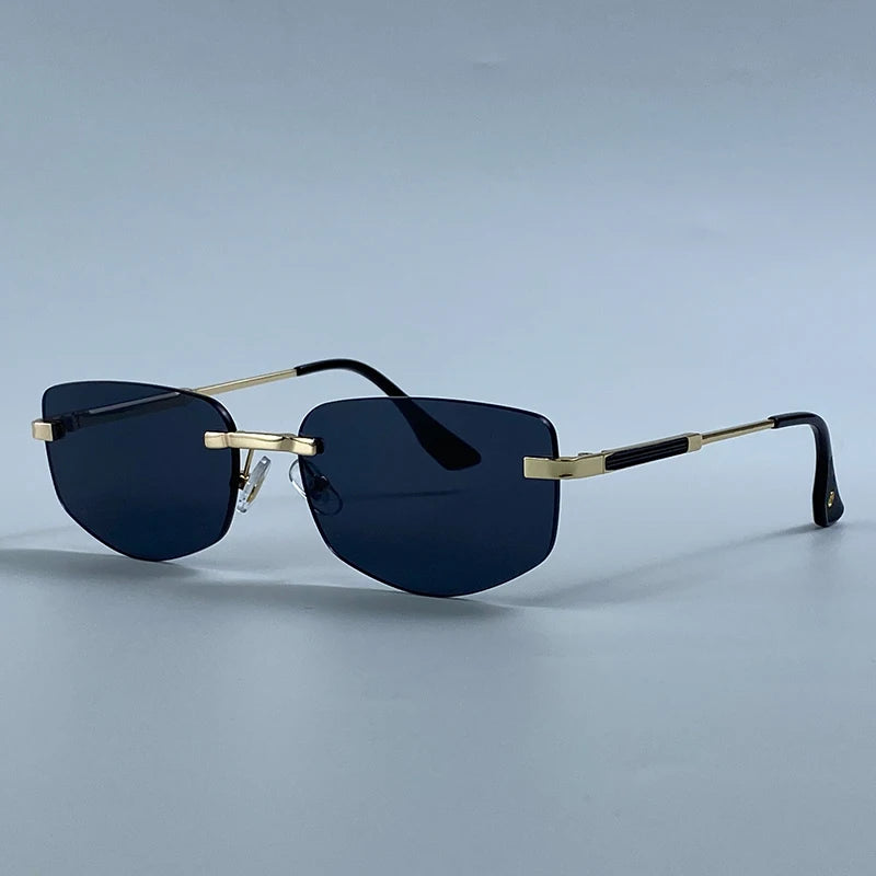 Rimless Geometric Fashion Sunglasses