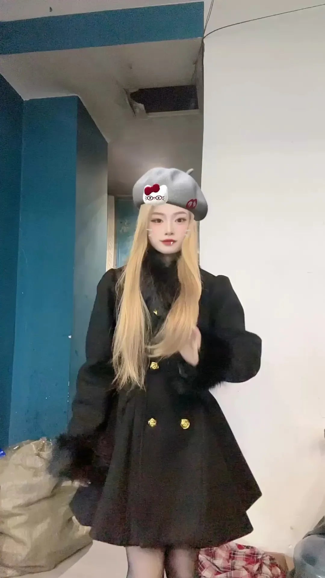 New Elegant Small Fragrance Celebrity Loose Coat Moda Woolen Winter French Style Vintage Blends Slim Waist Mid-length Outwear