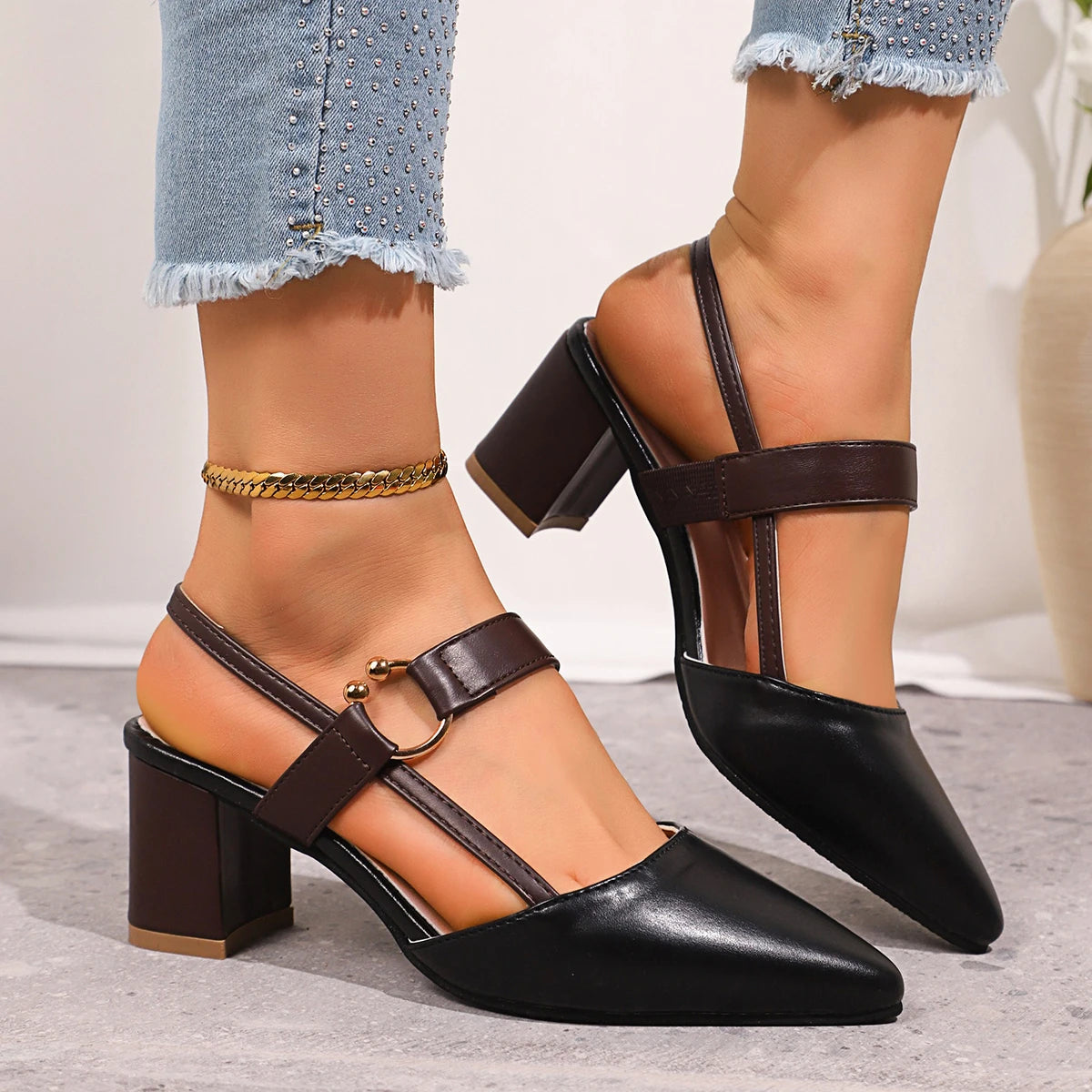 Elegant Pointed Toe Slingback High Heel Sandals for Women