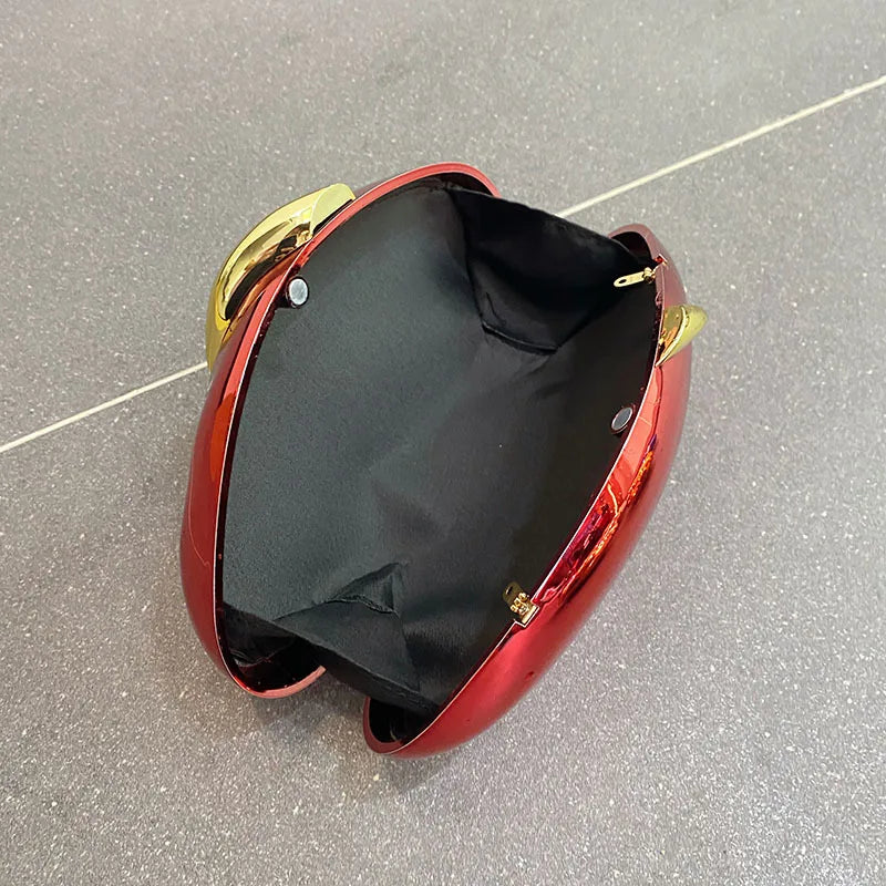 Shiny Egg Shaped Acrylic Hard Shell Clutch Bag for Women