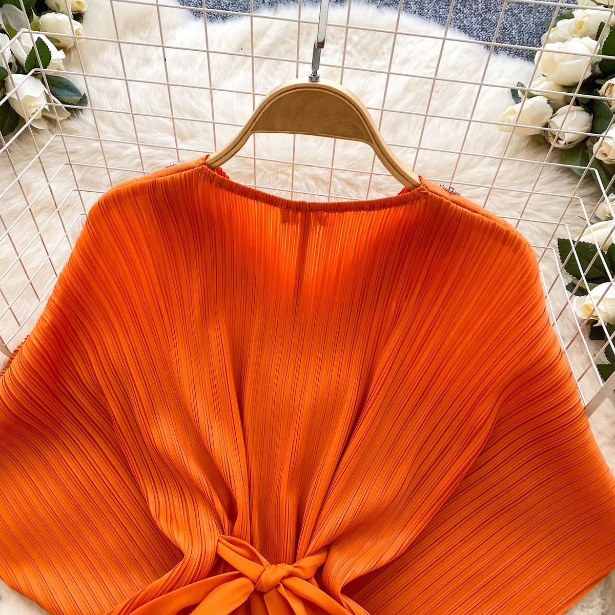 Diamond Embellished Batwing Sleeve Blouse for Women