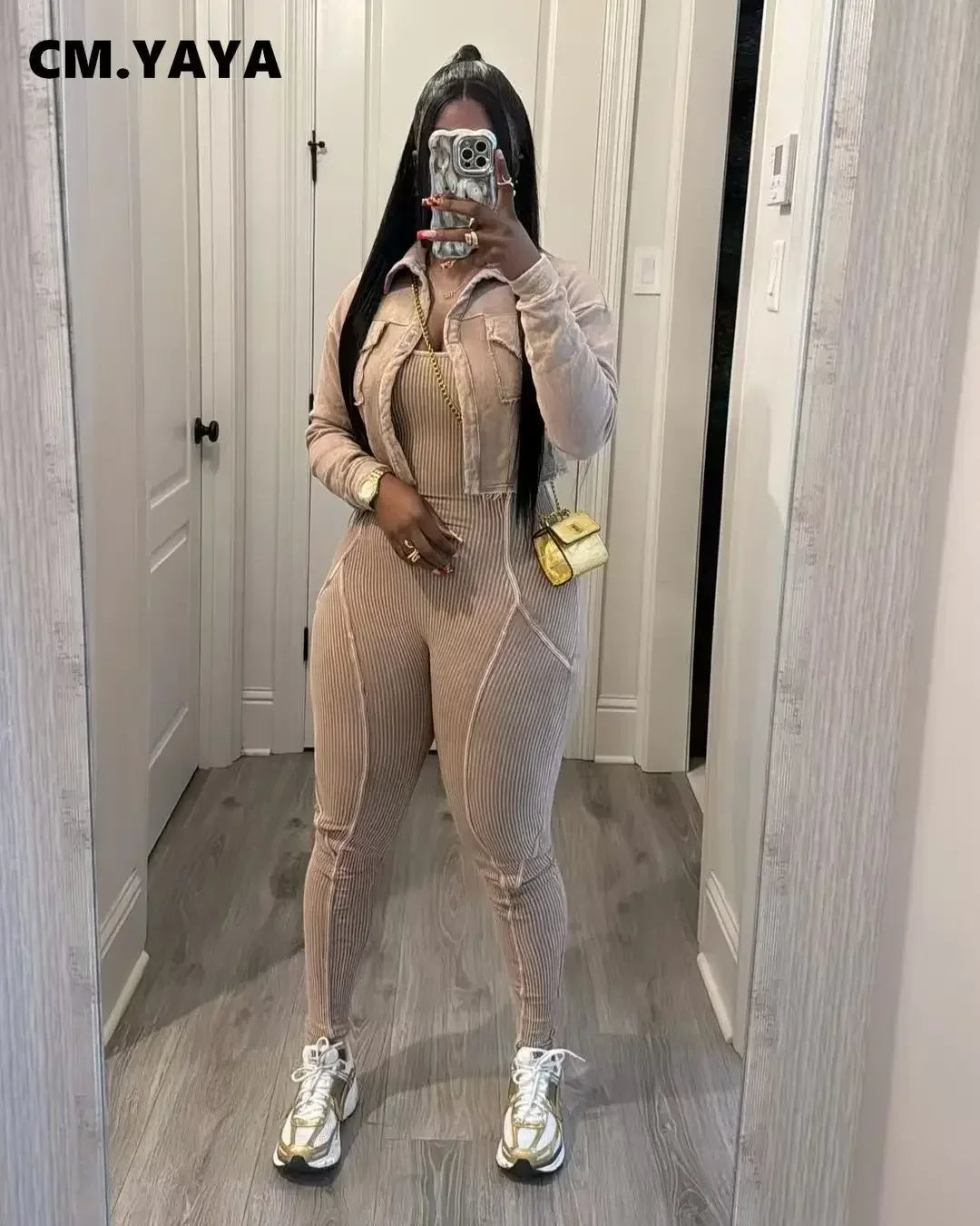 Washed Fabric Two Piece Knit Set