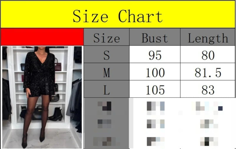 New Women's Wear With A Sexy And Elegant Long-Sleeved, Deep V-neck, Lace-Up and Sequined Jumpsuit