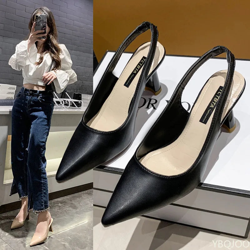 Elegant Pointed Toe Slim Heel Pumps