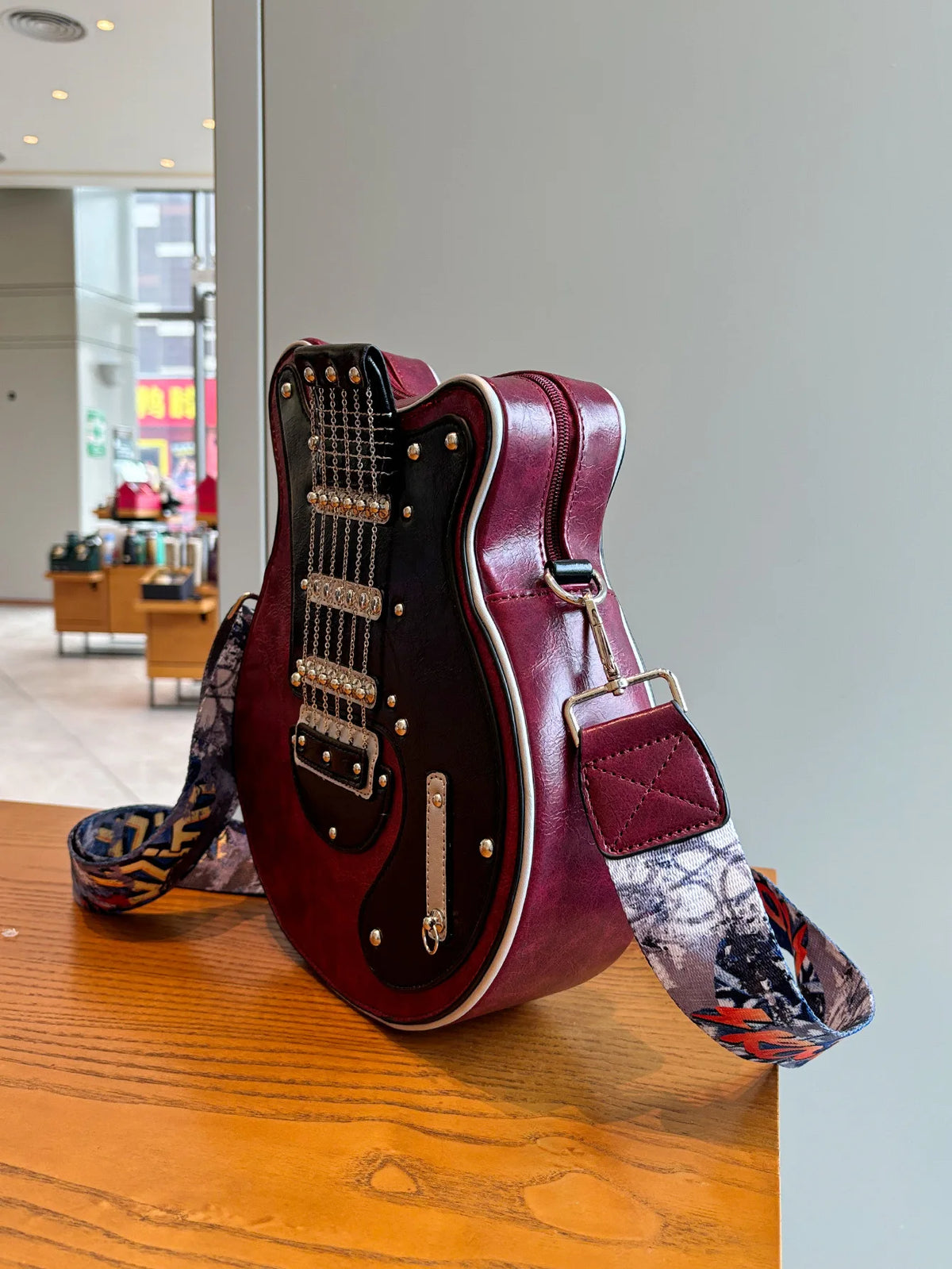 Y2K Guitar Shaped Crossbody Bag