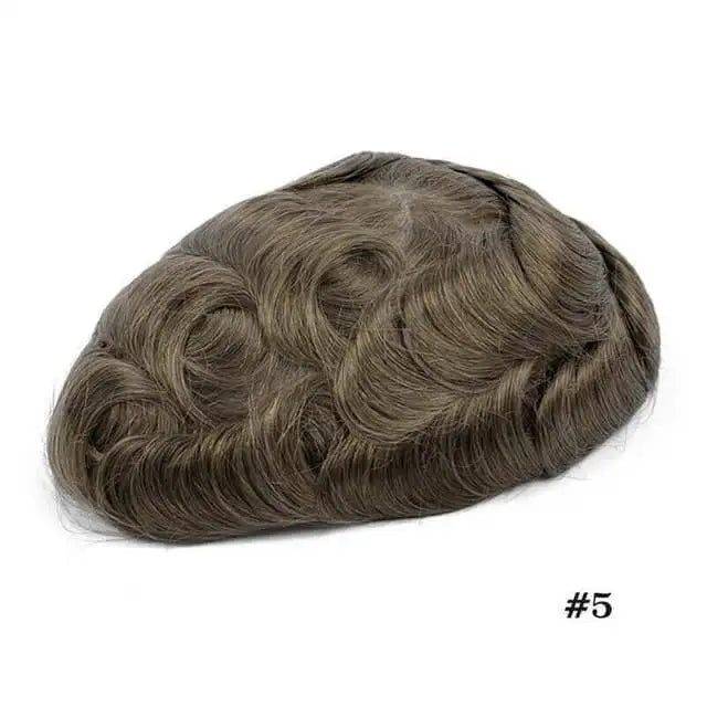 Natural Remy Hair Thin Skin Toupee Hair System for Men