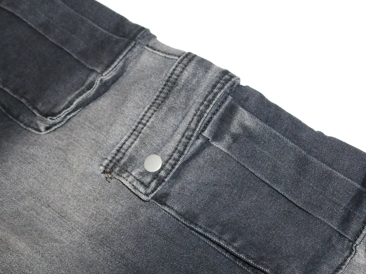 FAGADOER Fashion Gradient Denim Wide Leg Pants Women Summer New Cargo Pocket Patchwork Pants Female Streetwear Bottoms 2025