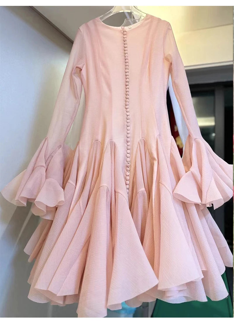 Ruffled Hem A-Line Dress