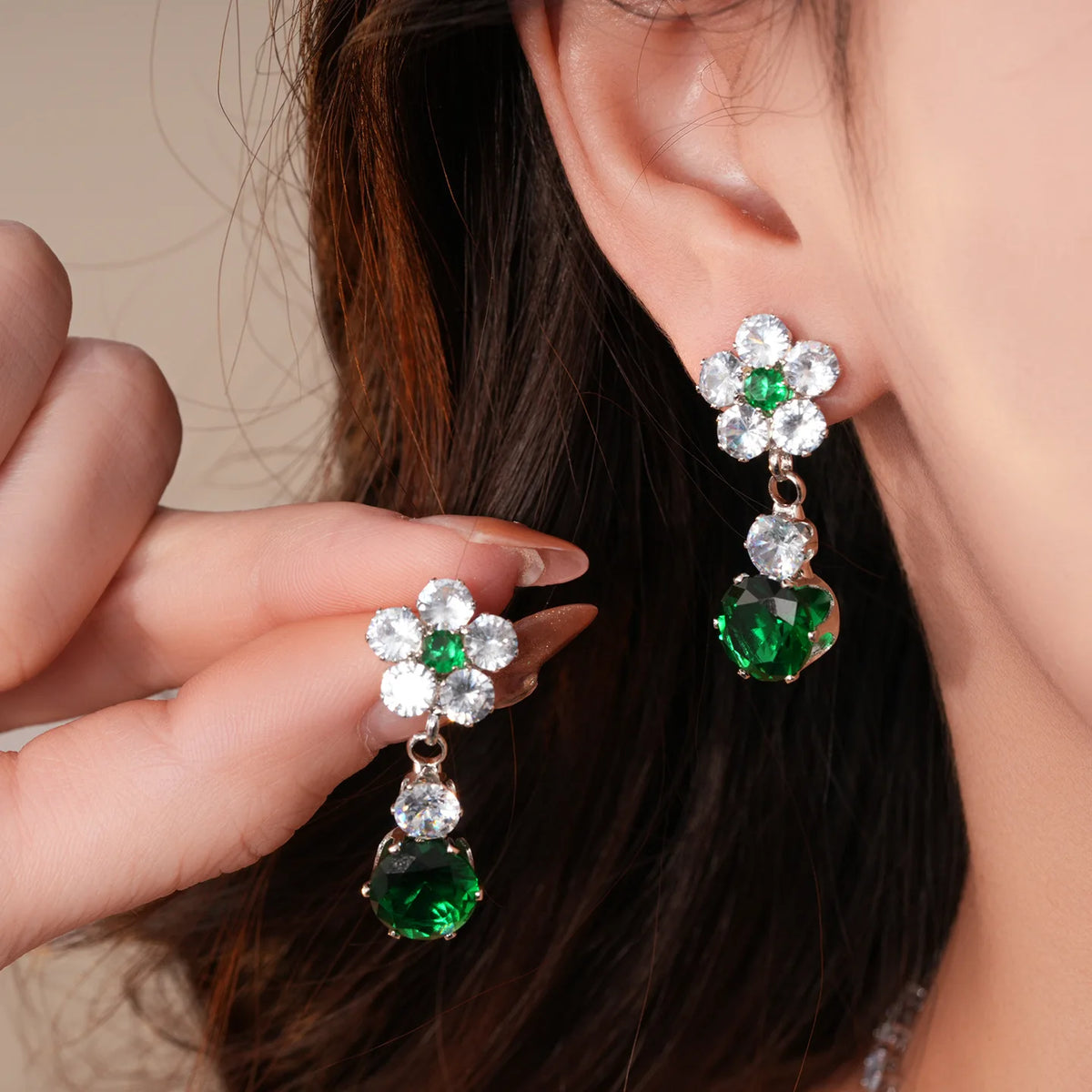 Floral Cubic Zirconia Necklace Set
