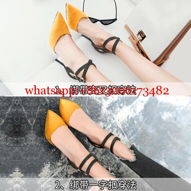 Pointed Toe High Heel Slingback Pumps With Buckle For Women