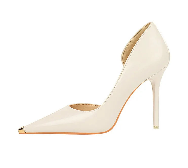 Pointed Toe Patent Leather Stiletto Pumps for Women
