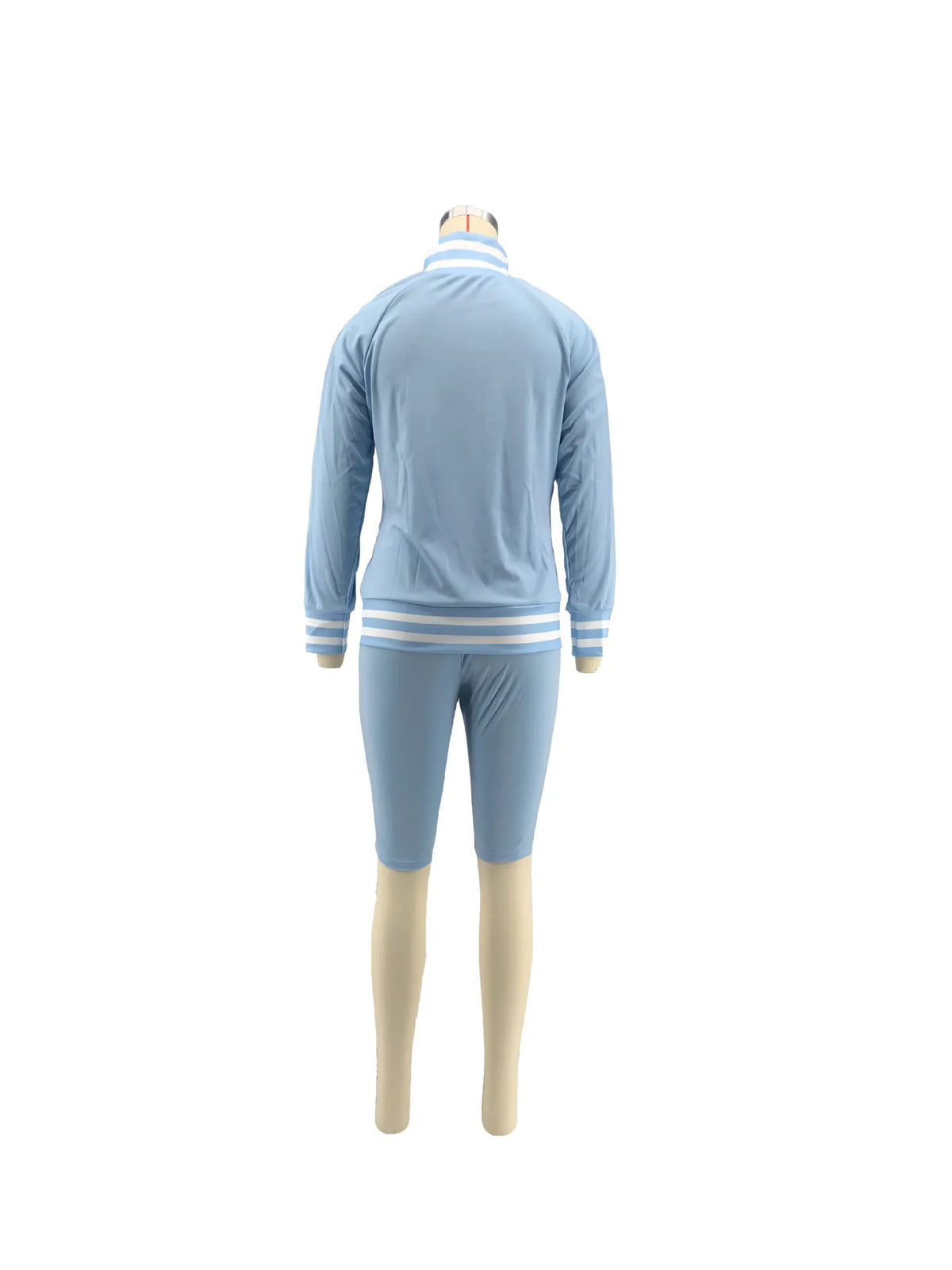 Casual Cold Shoulder Zipper Tracksuit Set for Women