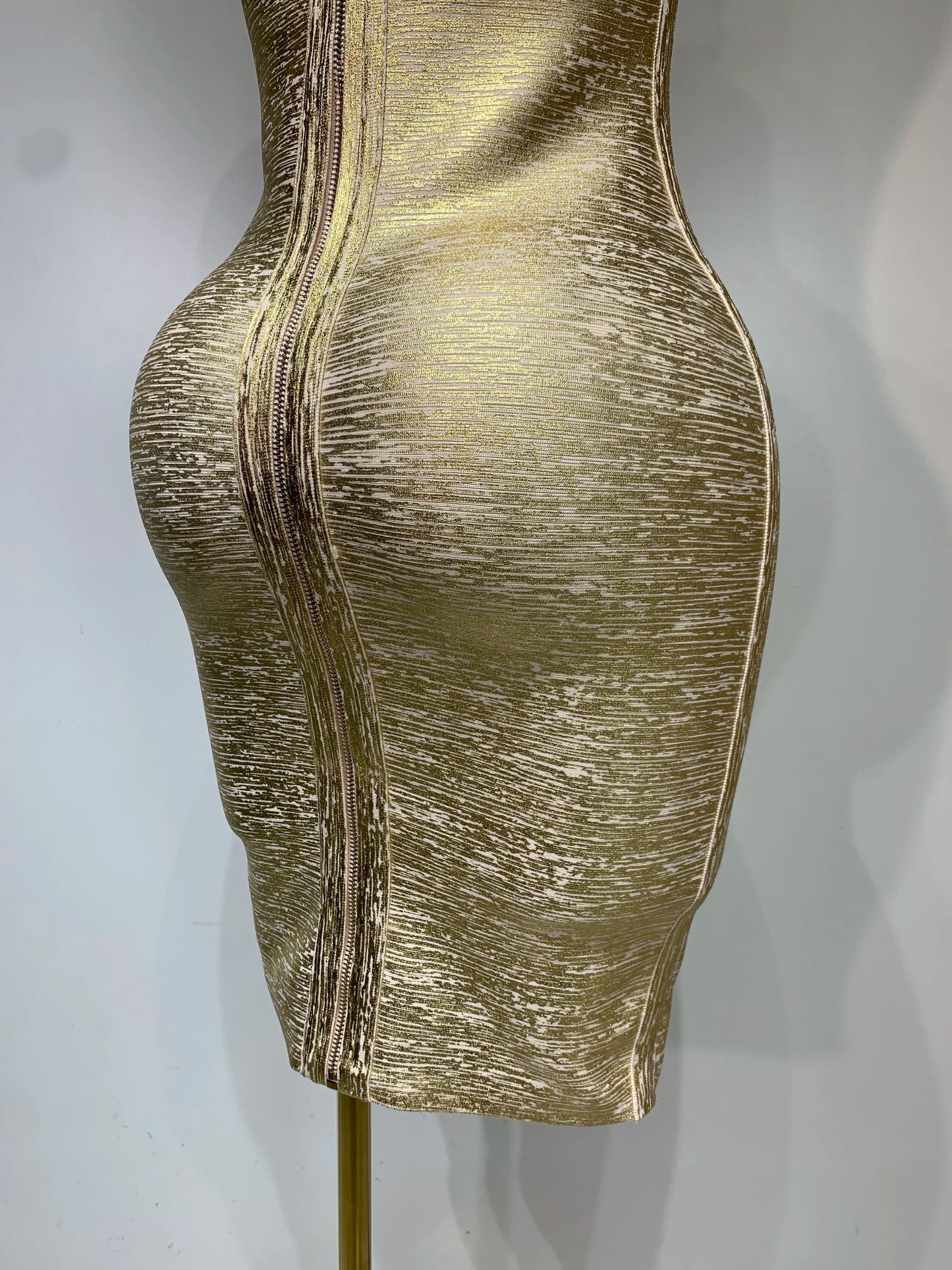 High Quality Celebrity Elegant Gold Bodycon Bandage Dress Women Sexy Nightclub Evening Party Luxury Birthday Dress Vestidos