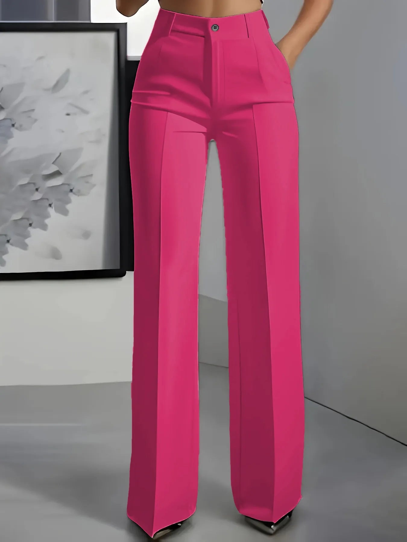 2026 New Women's High-Waist Drapey Straight-Leg Suit Pants Simple Elegant Long Trousers for Ladies