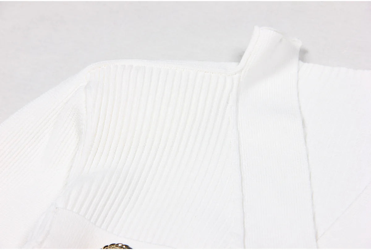 High-end Spring and Autumn New Fashion Women's Knitted Jacket Slim Elegant Commuter Knitted Top Cardigan Hidden Button Sweater