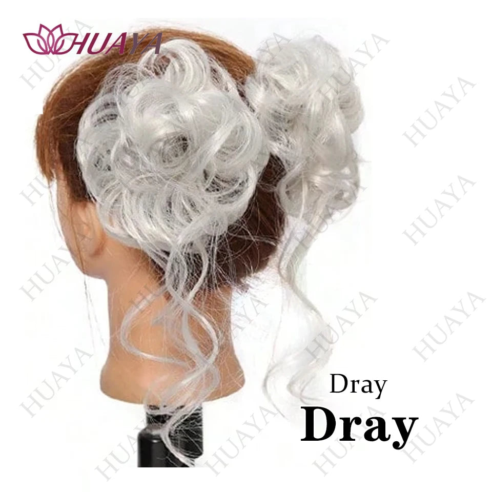 Double Pack Messy Synthetic Curly Hair Bun Wrap For Women