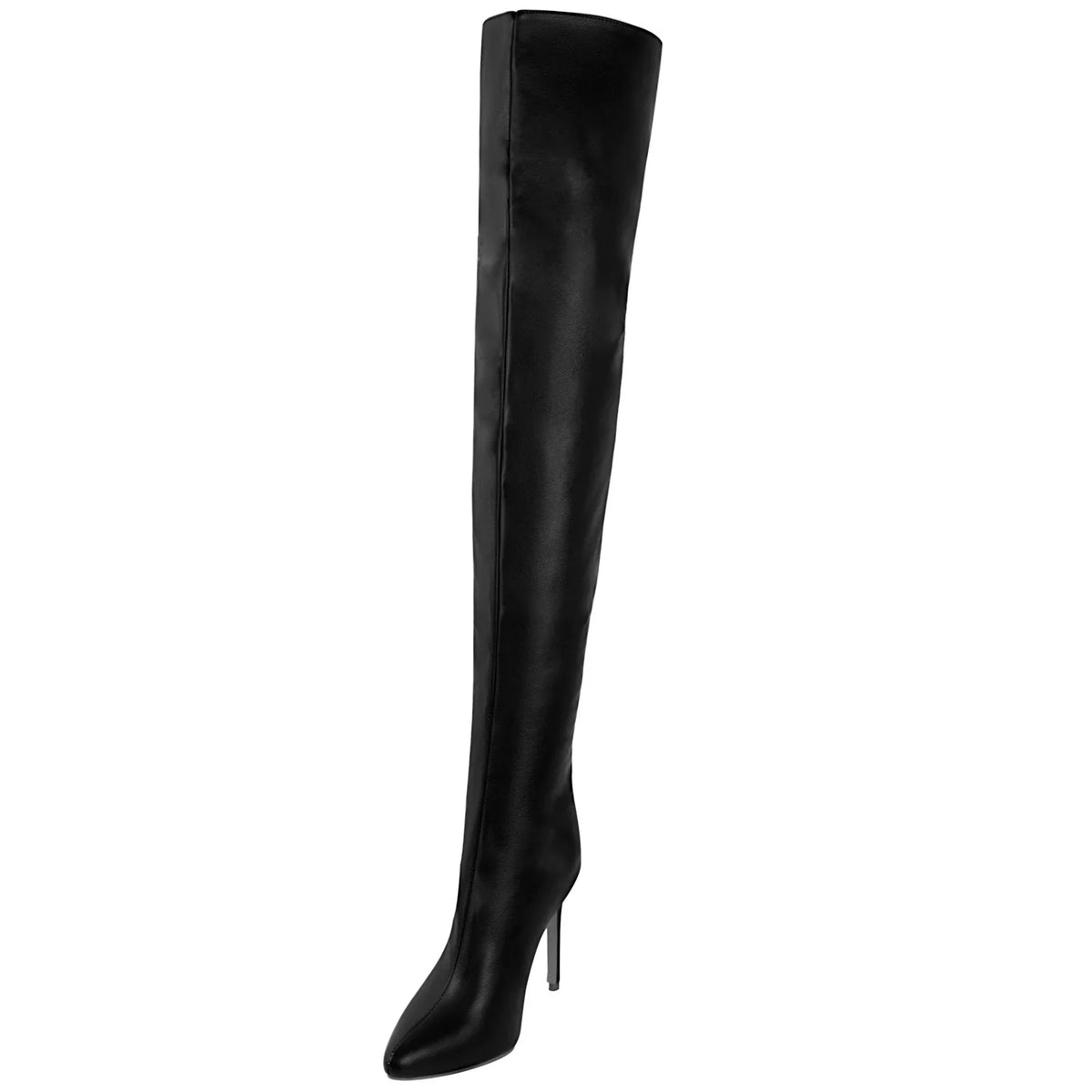 Patent Leather Thigh High Pointed Toe Boots for Women