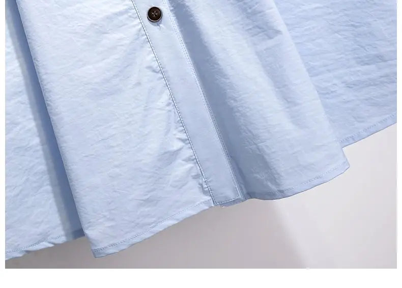 Elegant Lightweight French Blue Shirt Dress for Women