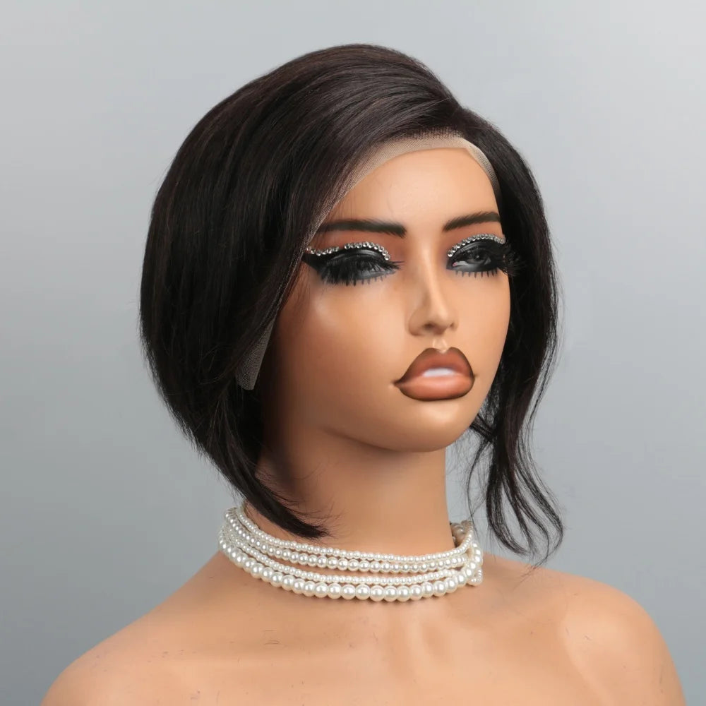 Short Curly Brazilian Human Hair Lace Front Wig for Women