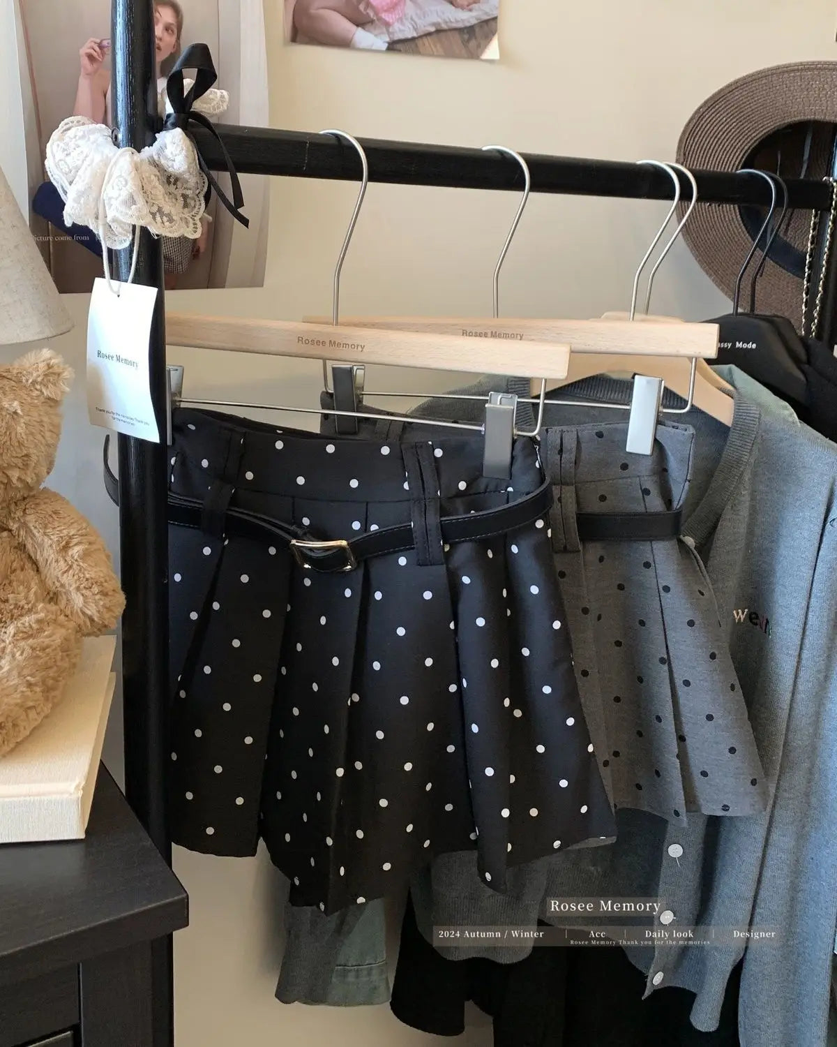 Classic Vintage Polka Dot A Line Mini Skirt for Women
