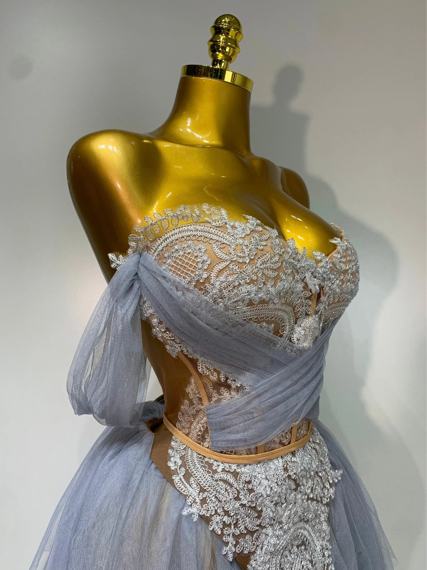 2025 New Arrived Sexy Cute Mesh Tops Skirt 2 PCS Set Women Celebrate Party Birthday Nightclub Performance Stage Show Outfit