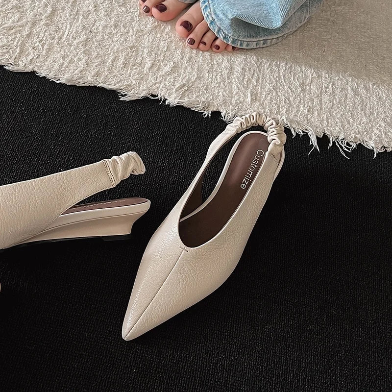Elegant Handmade Real Leather Slingback Sandals for Women
