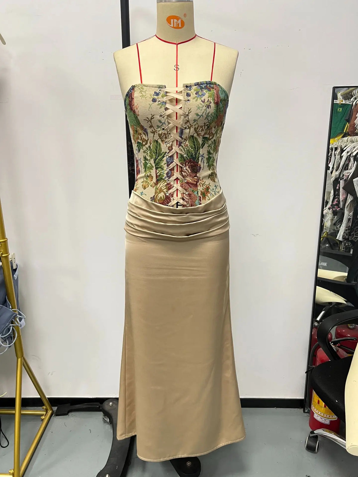 Elegant Strapless African Dashiki Maxi Dress for Women