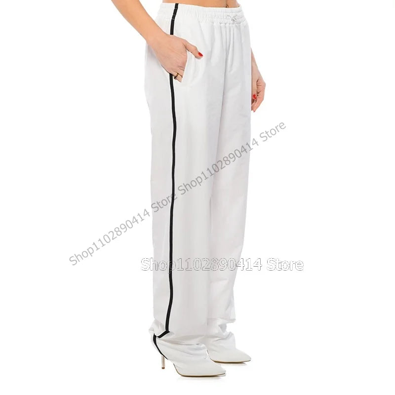 Multi Color Striped Pointed Toe High Stiletto Pant Boots For Women