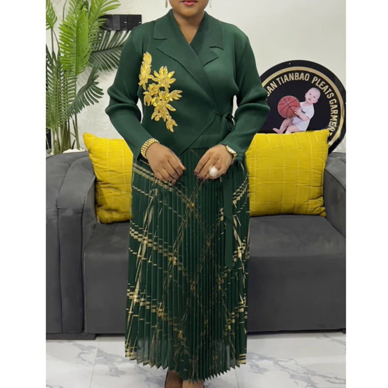 Fake 2 pieces robe africains femme fashion african traditional dresses for woman dashiki evening dress africa clothing 2025