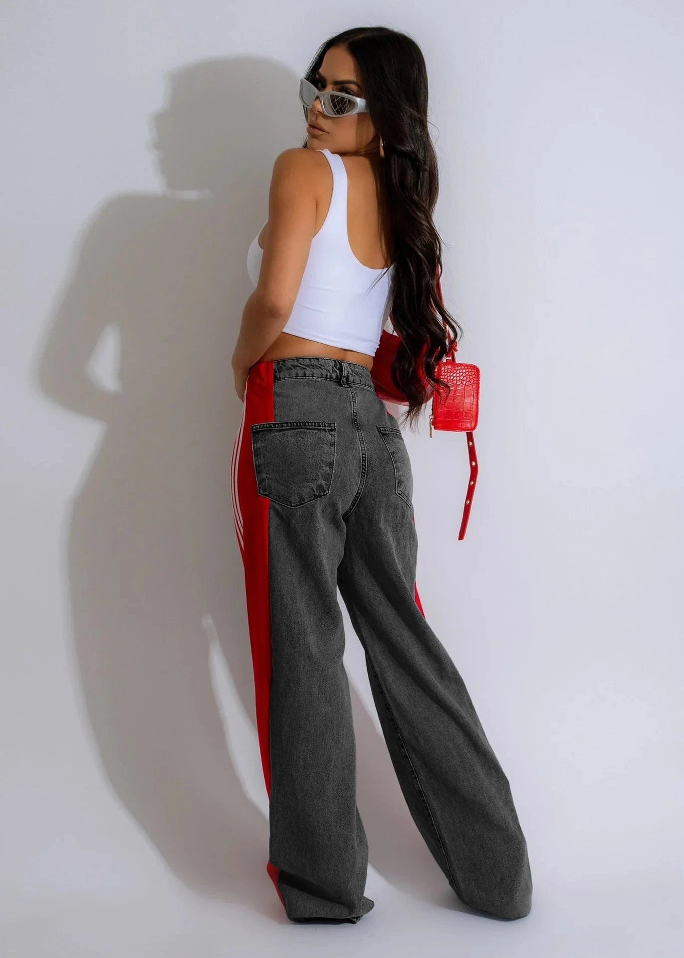 Wide Leg Jeans Cargo Pants Sexy Women High Waist Elegant Streetwear Denim Casual Straight Trousers