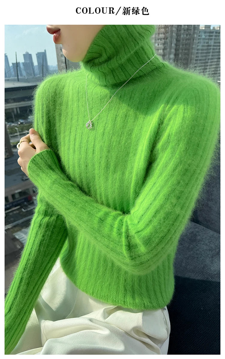Warm Slim Fit Turtleneck Pullover Sweater for Women