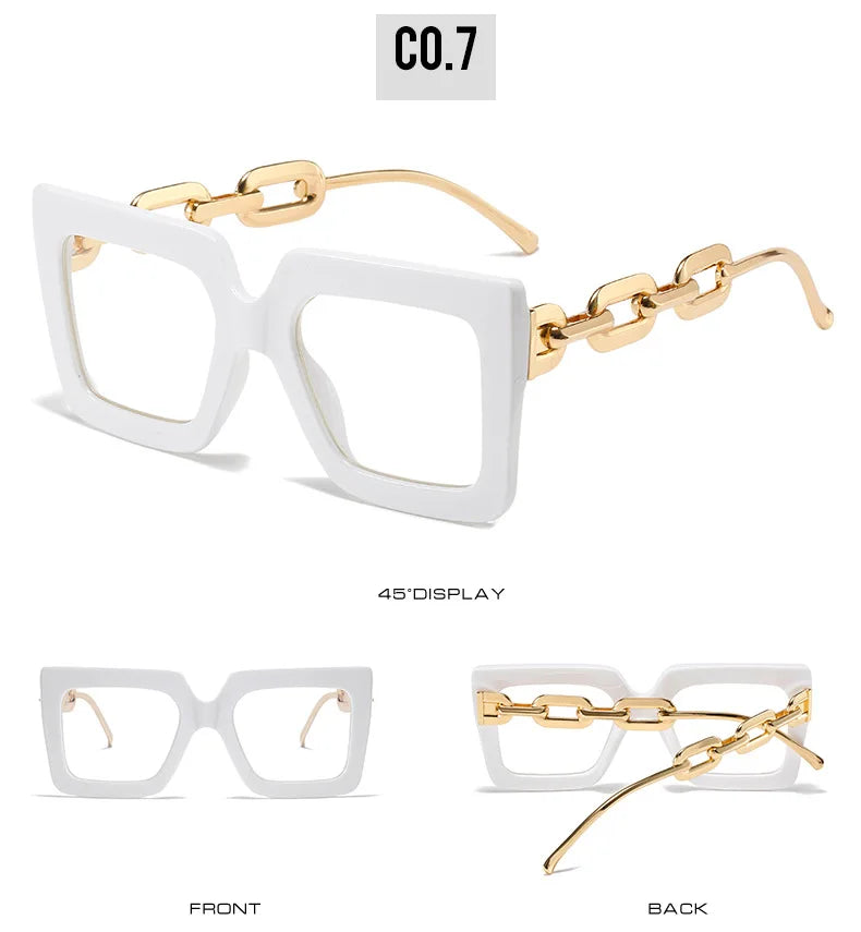 Oversized Square Blue Light Reading Glasses for Women