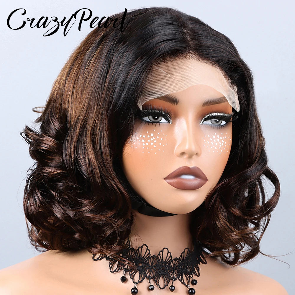 Pre Plucked Ombre Body Wave Lace Closure Wig for Women