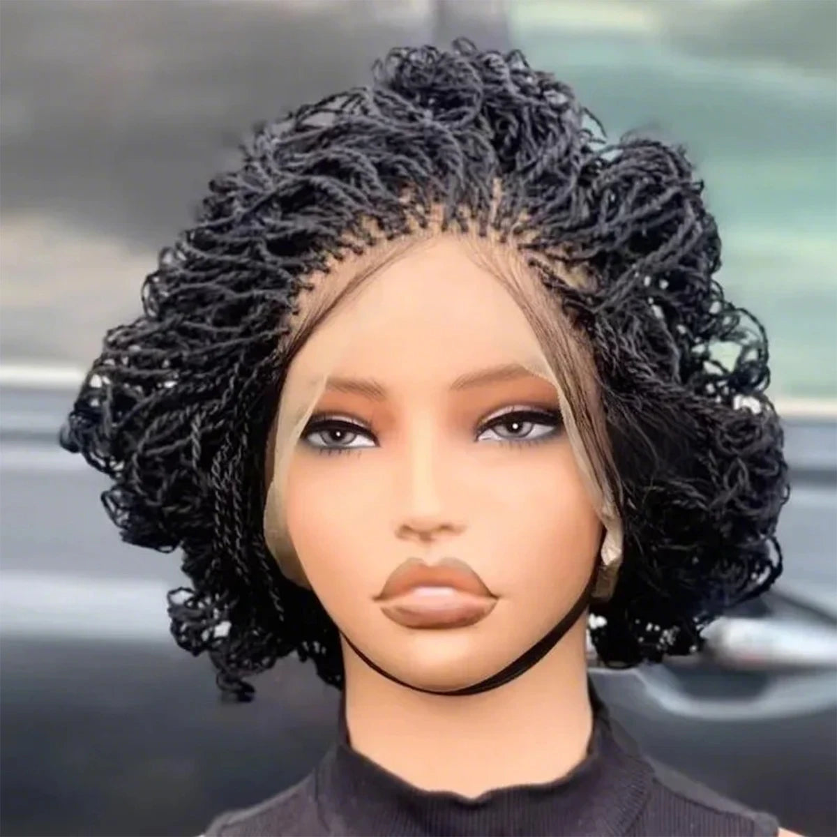 Micro Twist Braided Bob Wig for Black Women 5x5 HD Lace Front Closure Natural Looking Lace Wig with Micro Braids