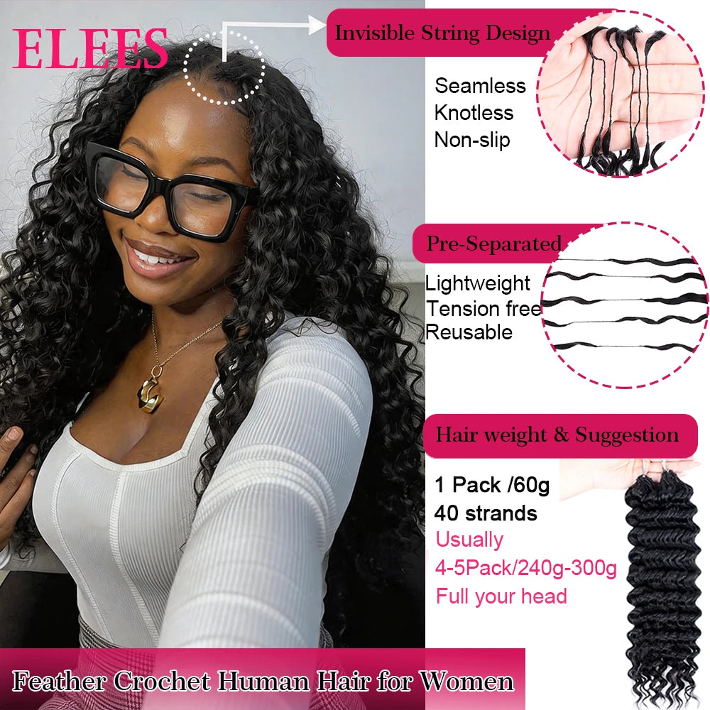 Deep Wave Human Hair Braiding Extensions for Women