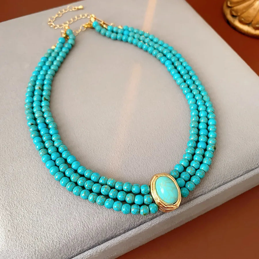 Green Stone Beaded Jewelry Set