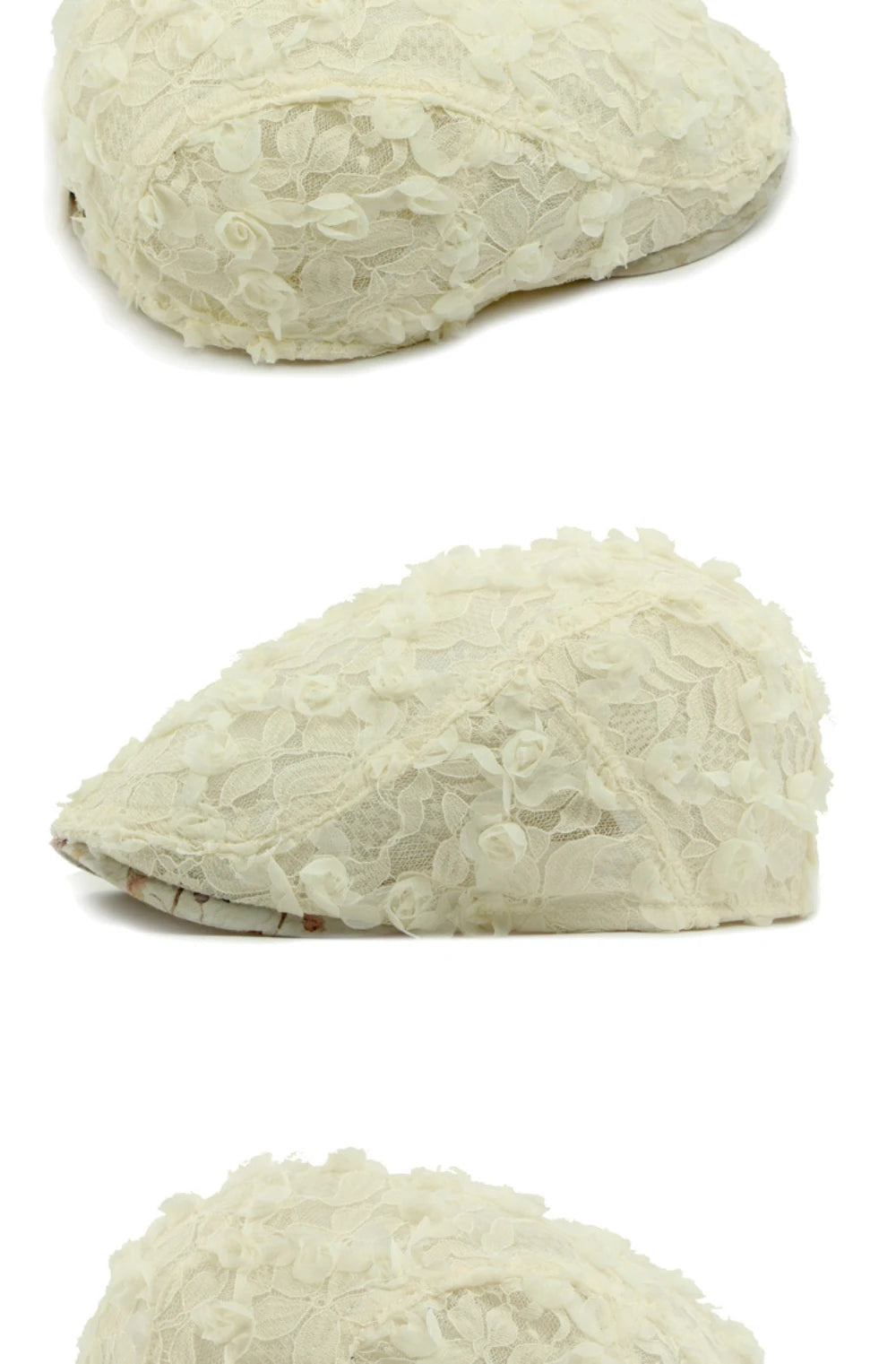 Spring Summer Floral Lace Mesh Beret Hat for Women
