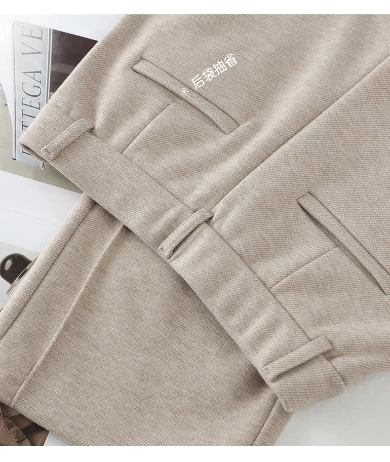 Full Length Textured Woolen Wide Leg Pants For Women