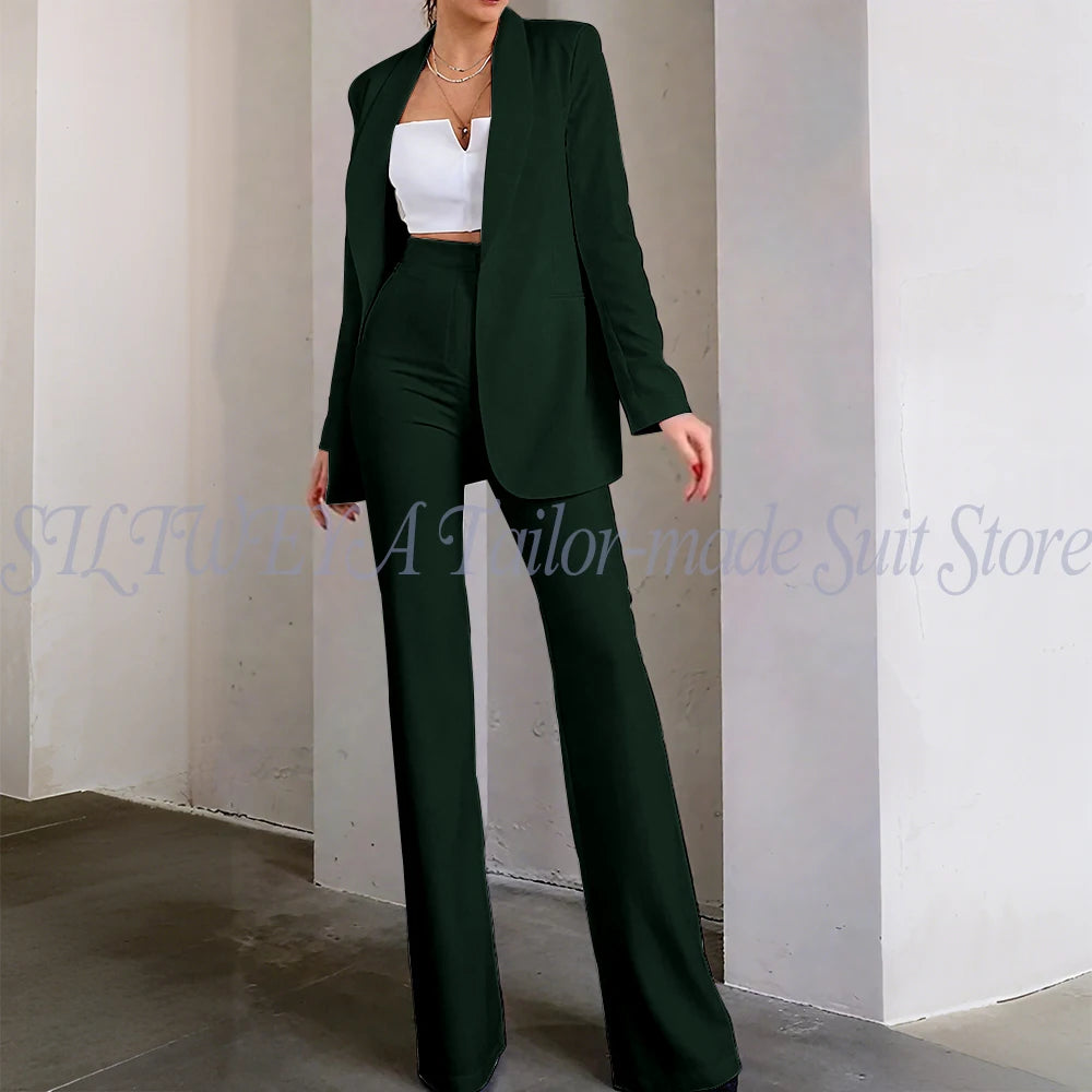 Classic Sophisticated Single Breasted Pants Set for Women