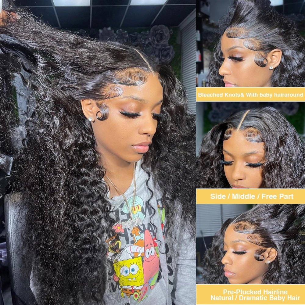 Glueless Deep Curly 360 Lace Front Human Hair Wig for Women
