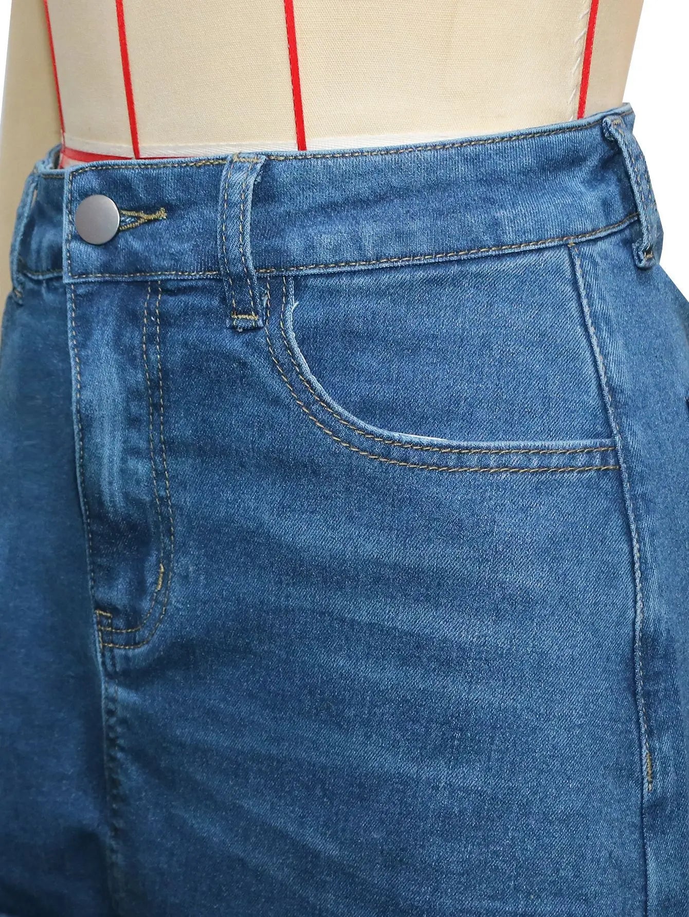 High Waisted Wide Leg Denim Jeans With Detachable Skirt For Women