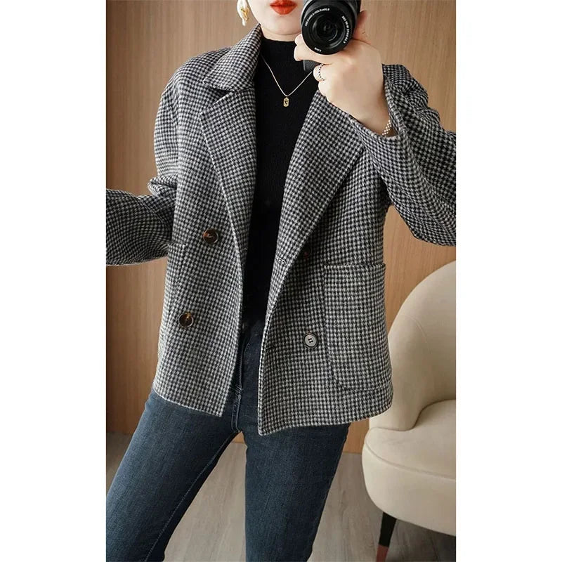 Turn Down Collar Wool Coat