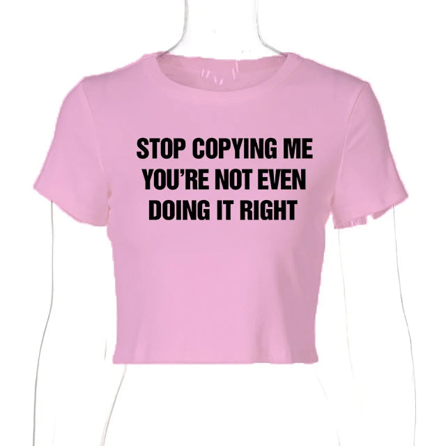 Y2K Letter Print Crop Top