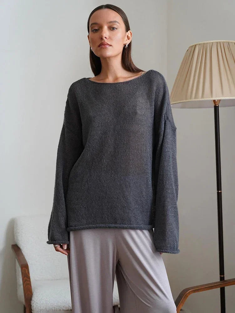 Sheer Hollow Knit Sweater